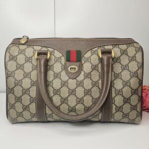 Gucci Boston Bag Sherry Line GG Supreme Brown